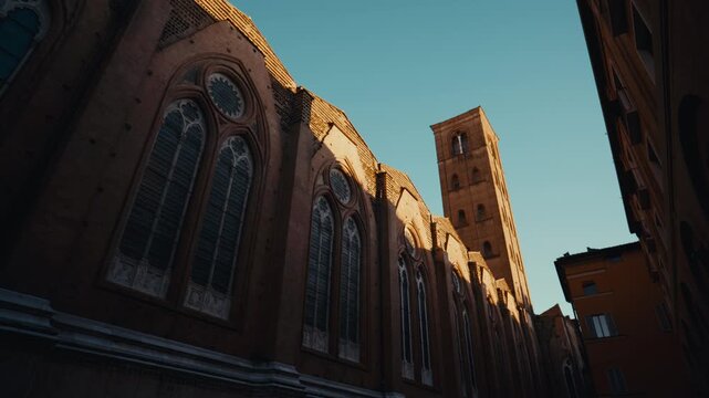 Landmark Building In Bologna Under The Sun Light