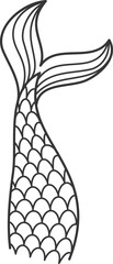 Fototapeta premium Underwater fantasy creature tail. Marine mermaid icon