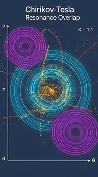Chirikov-Tesla Resonance Overlap Scientific Visualization