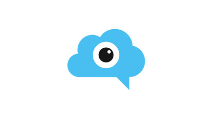 Fototapeta premium Blue cloud with one eye looking.