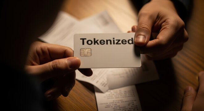 Modern, innovative, and secure white plastic card featuring a prominent metallic EMV chip and bold