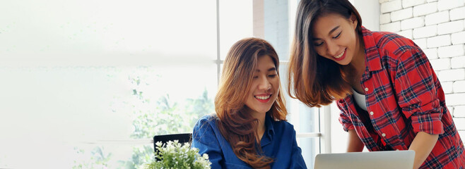 Banner Group of business people meeting in conference room. Panorama Asian businesspeople...