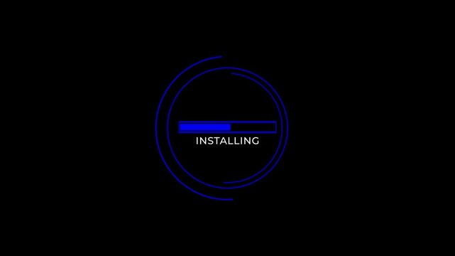 Installing Software Progress Circle Animation Loading Bar software installation