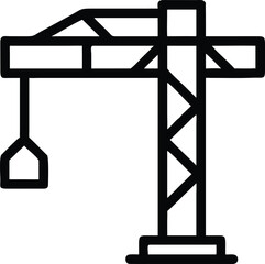 Fototapeta premium Industrial construction tower crane outline representing heavy lifting and building projects