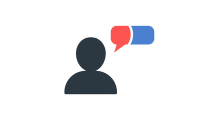 Person Icon with Speech Bubbles Illustration.