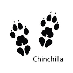 Chinchilla Footprint Silhouette Vector &ndash; Small Rodent Paw Print Animal Track Icon EPS