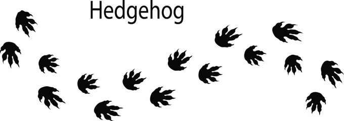 Hedgehog Footprint Silhouette Vector &ndash; Small Animal Paw Print Track Icon EPS
