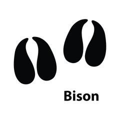 Bison Footprint Silhouette Vector &ndash; Wild Buffalo Hoof Track Animal Print Icon EPS