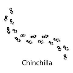 Chinchilla Footprint Silhouette Vector &ndash; Small Animal Paw Print Track Icon EPS