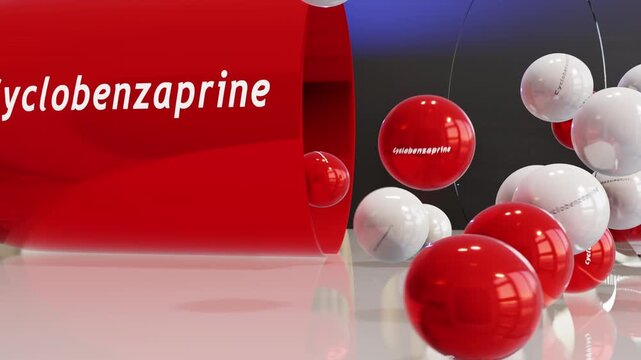 Cyclobenzaprine Capsule  (Slow Motion w/Chemical Formula)