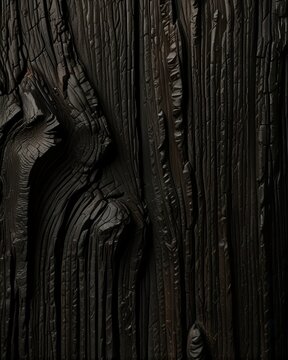 Natural Bog Oak Surface With Deep Aged Hardwood Pattern Black Wood Background