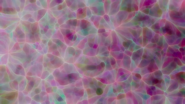 Dynamic abstract motion background featuring organic cellular shapes and flowing liquid light. Soft glowing colors blend smoothly, creating a modern, futuristic and dreamy atmosphere. Perfect for moti