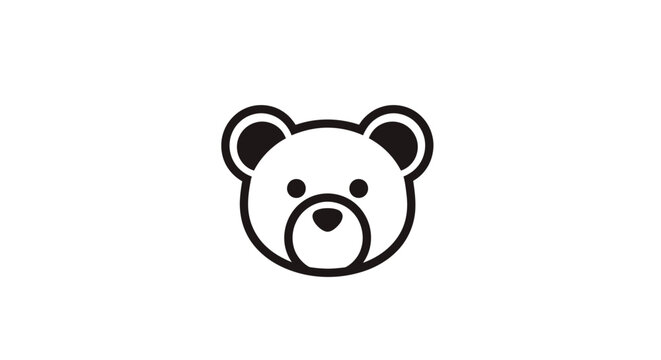 Black and white bear face icon.