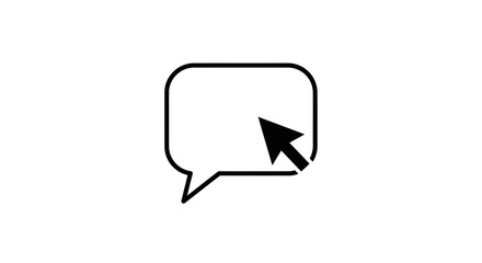 Naklejka premium Black and white speech bubble icon.