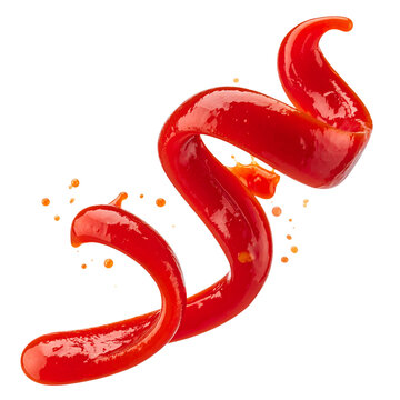 Spiral splash of red spicy sauce for hot chili condiment branding and fast food menu decoration for restaurant marketing and culinary design in 4k