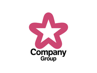 Obraz premium Pink Star Company Group Logo Design