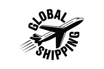Fototapeta premium Global Shipping Airplane Logo Design