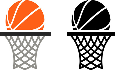 Basketball Ball Falling Into Net Hoop © Cik