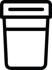 Fototapeta premium Simple outline graphic of a generic cylindrical container with a flat lid