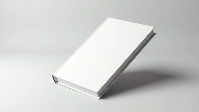 Hard cover book mock up isolated on soft gray background. 3D illustrating