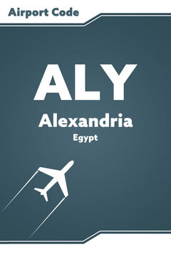 ALY - Alexandria - Egypt. Illustration with IATA Airport Code