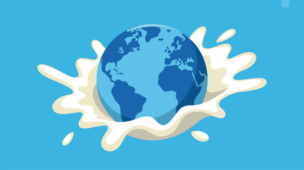 Naklejka premium Earth globe milk splash illustration