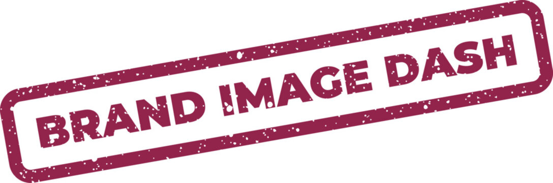 Grunge stamp vector graphic presenting the phrase brand image dash, suggesting quick progress and business agility