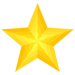 立体的なグラデーションの五角の星