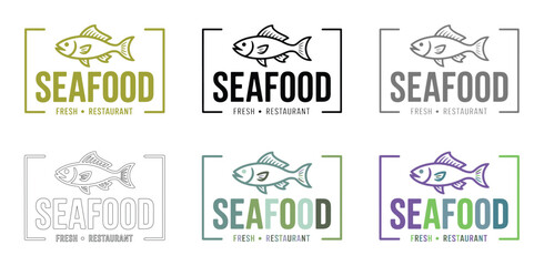 Colorful Seafood Restaurant Logo Designs Collection