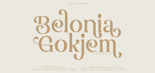 Belonia Gokjem Decorative and luxurious serif font with swashy details and elegant curves for sophisticated branding and invitations © MEG_Graphic