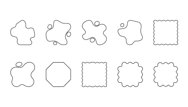 Collection of various simple outline shapes for design elements.