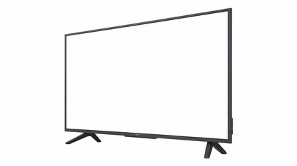 Modern large screen display on sleek stand for presentations