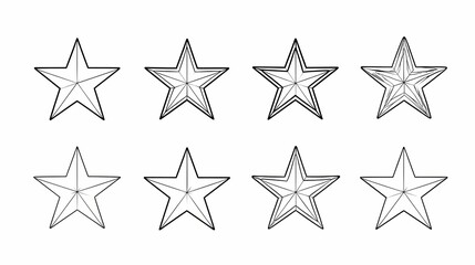 Obraz premium Hand Drawn Star Illustrations Set Collection.