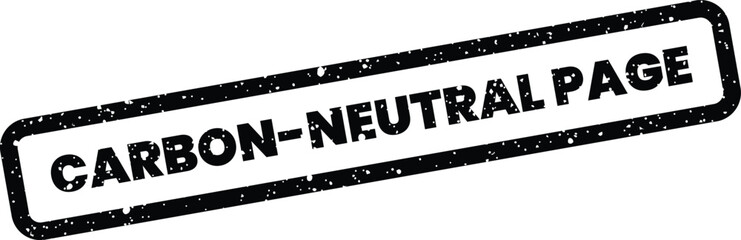 Fototapeta premium Grungy black stamp illustration conveying a commitment to carbon neutral web page content