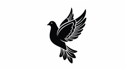 Obraz premium Black Dove Bird Silhouette Flying Free.