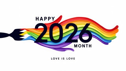 Vibrant Rainbow Design Celebrating Love and Unity for 2026 Month