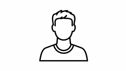 Obraz premium Simple Line Art Icon of a Persons Head and Shoulders.