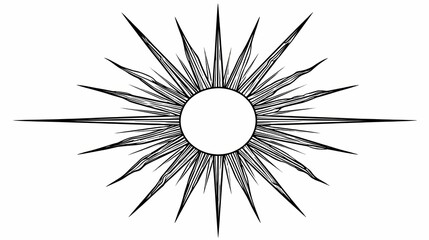 Fototapeta premium Stylized Sunburst Graphic with Radial Rays and Central Circle.