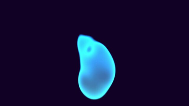 Abstract blue flame animation flickering on dark background