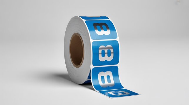 Roll Blue Labels Silver B Letter Packaging