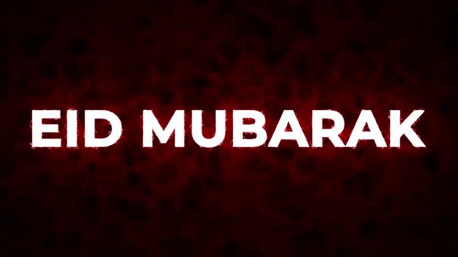 Red Eid Mubarak Greeting red background white text Videos