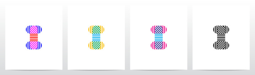 Obraz premium Horizontal Vertical Diagonal Lines Letter Initial Logo Design I