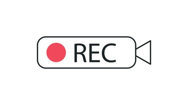 Records icon white text red circle blinking on white transparent background.  record icon button Motion graphics of REC concept.
recording overlay frame, camera streaming recorder, footage.