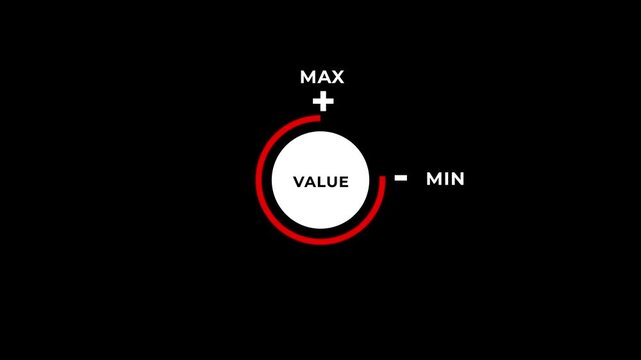 Value Slider Control Dial with Maximum Minimum Settings max min settings adjustment knob circular gauge