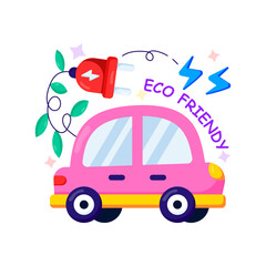 Fototapeta premium An illustration design of electric car 