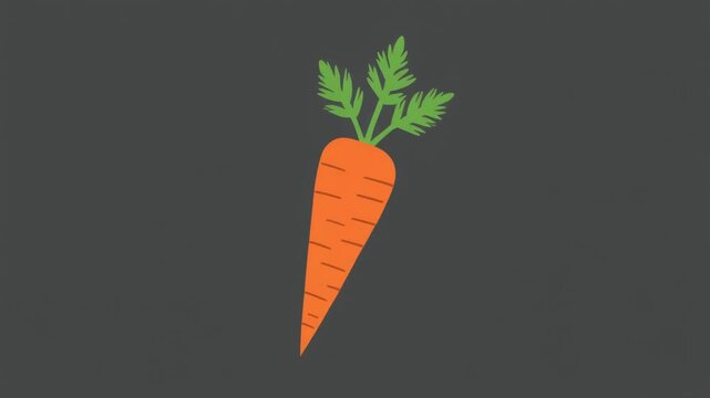 Vibrant orange carrot illustration with green leaves