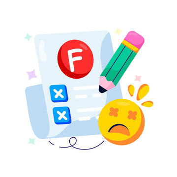 Editable design illustration of fail result 