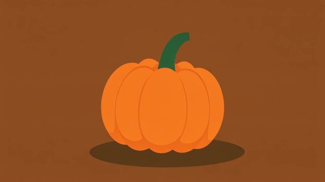 Simple orange pumpkin illustration with green stem