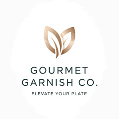 Obraz premium Gourmet Garnish Co Logo with Leaf Design.