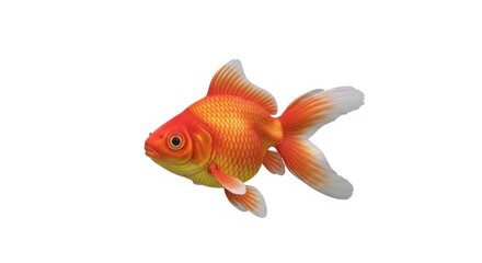 Vibrant Goldfish Swimming Gracefully in Clear Water Background